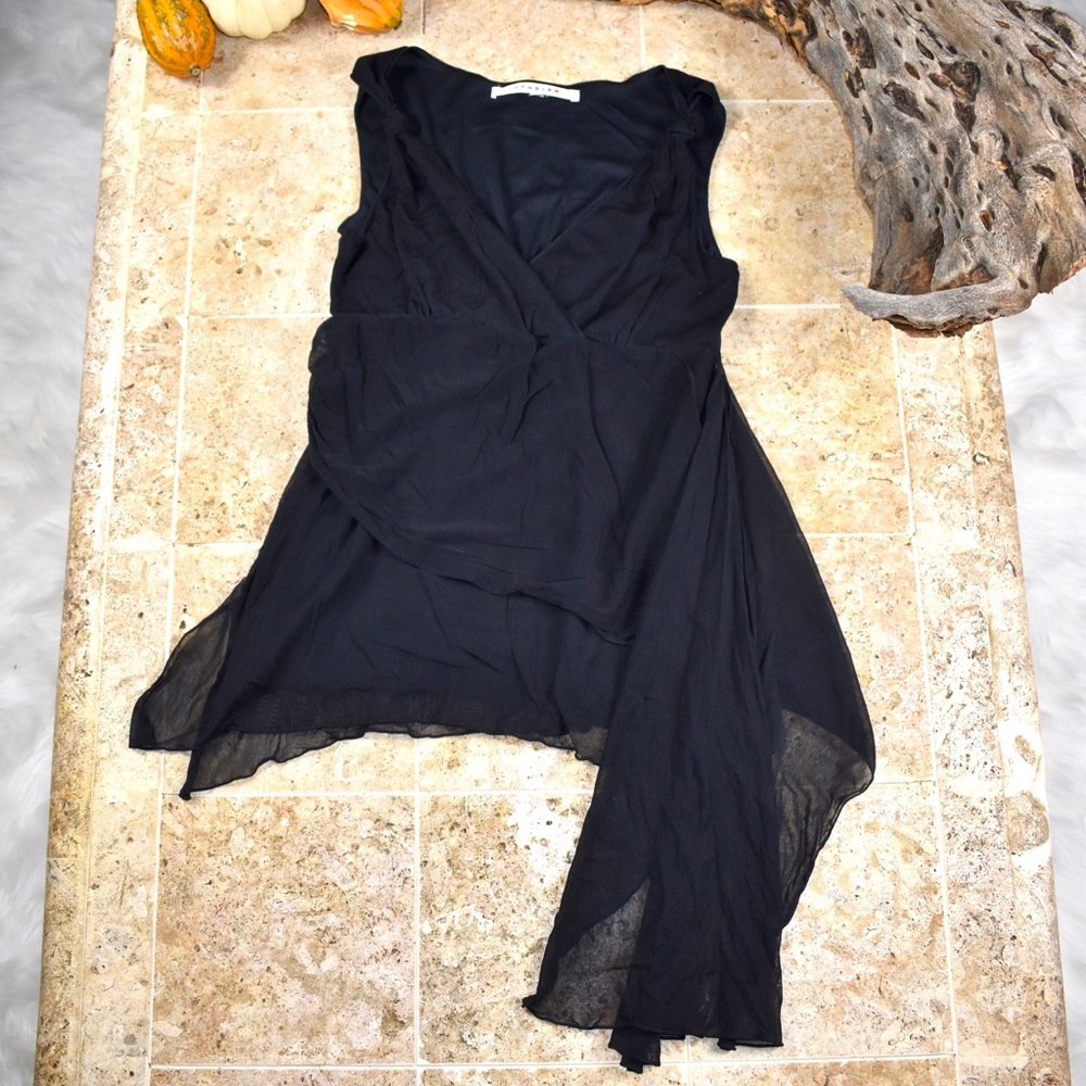 StudioM stretchy asymmetrical chiffon blouse